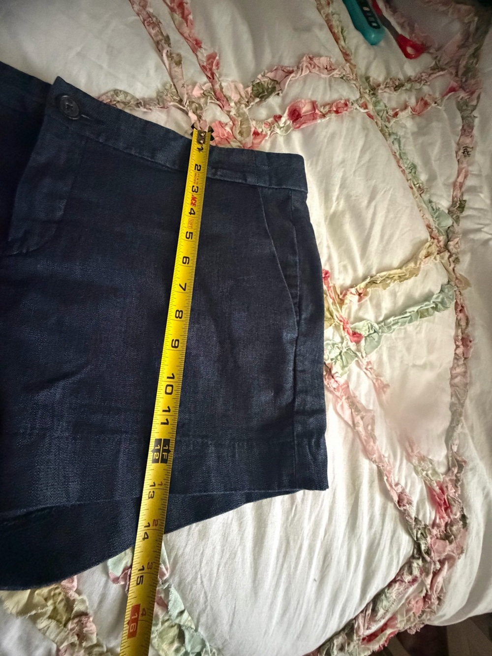 Women’s dark denim cotton Blend Hampton Shorts - Picture 6 of 7